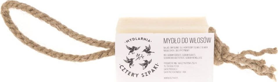 Mydlarnia Cztery Szpaki Mydło do włosów na konopnym sznurku