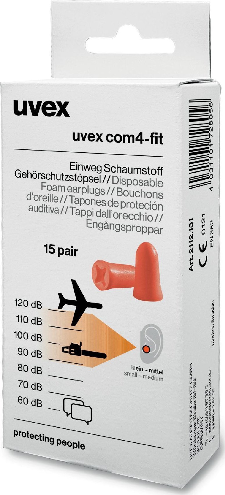 Uvex com4-fI Minibox, 15 Paar, RETAIL