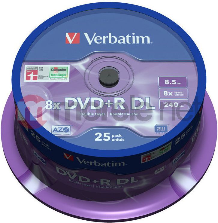 Verbatim DVD+R DL 8.5 GB 8x 25 sztuk (V43757)