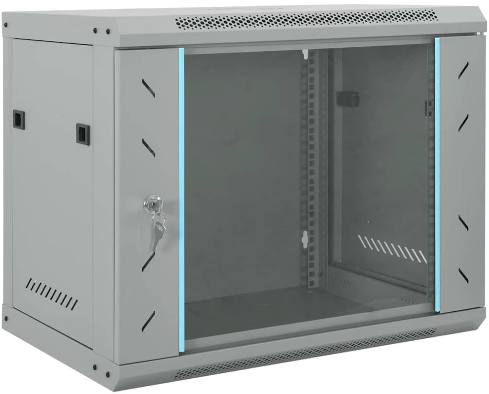 vidaXL Szafa sieciowa z przechowywaniem Szary 60 x 45 x 50 cm Stal