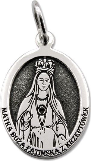 WĘC - Twój Jubiler Medalik srebrny z wizerunkiem Matki Bożej Fatimskiej z Krzeptówek MED-MBFK-01