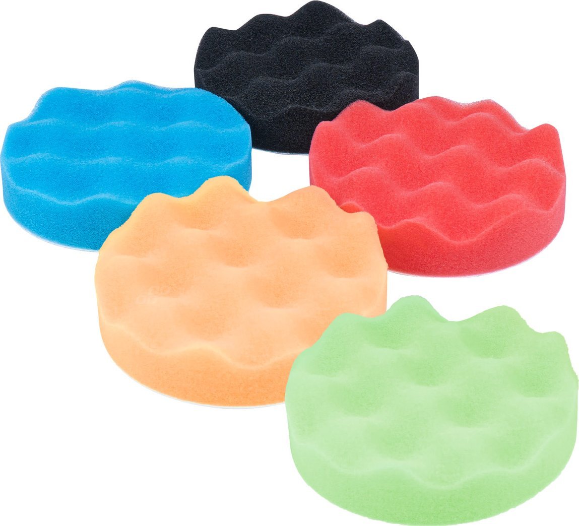 AMiO Zestaw gąbek do polerowania gąbki polerskie na rzep 5 el. 80 mm amio-03707