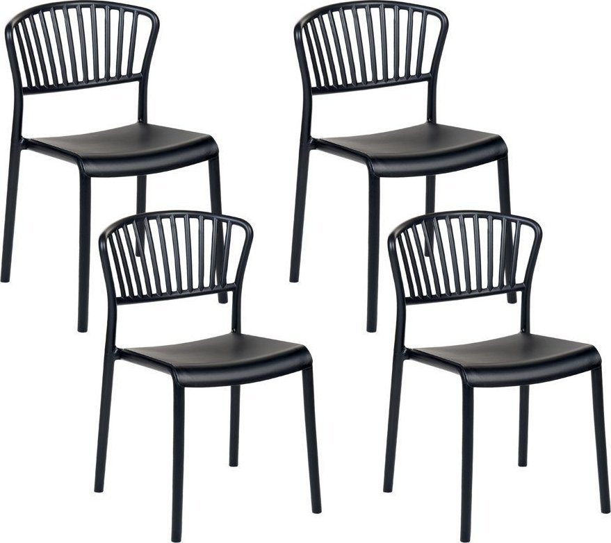 Beliani Zestaw 4 krzeseł do jadalni czarny GELA