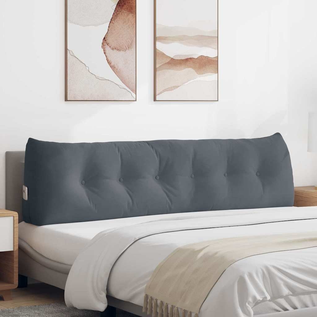 vidaXL Poduszka na plecy Ciemnoszary 180 x 24 x 50 cm Aksamit