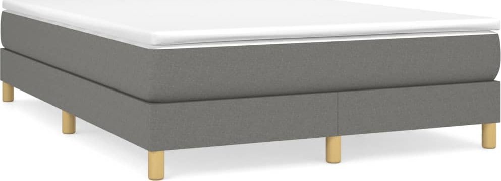 vidaXL vidaXL Łóżko kontynentalne, ciemnoszare, obite tkaniną, 140x200 cm