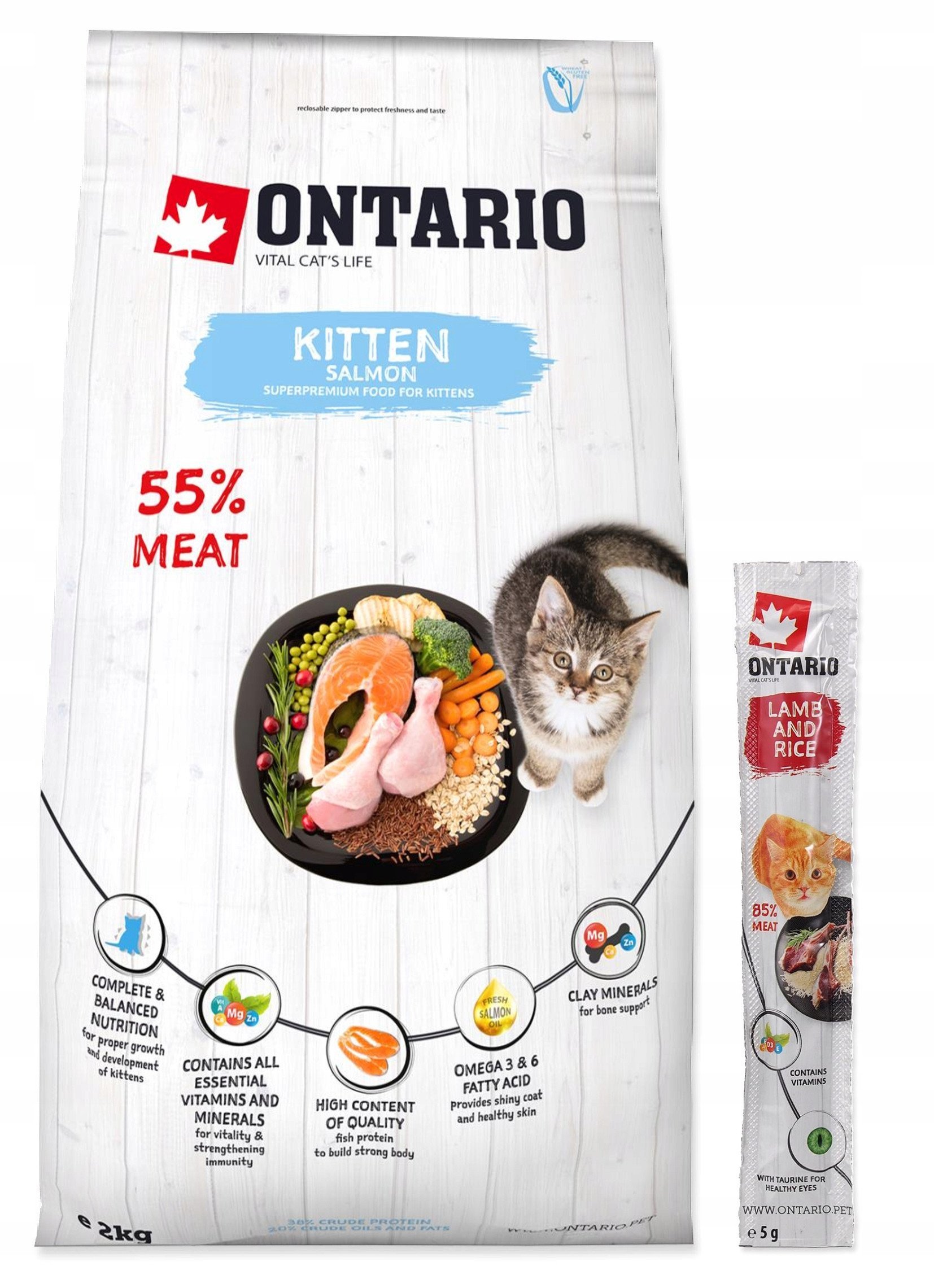 Ontario Kitten lašiša 2kg (Kačiukams su lašiša)