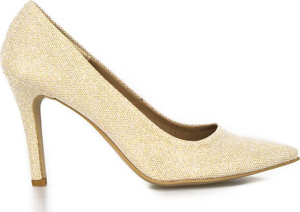 Optimo Szpilki brokatowe z białą nitką złote Optimo-39