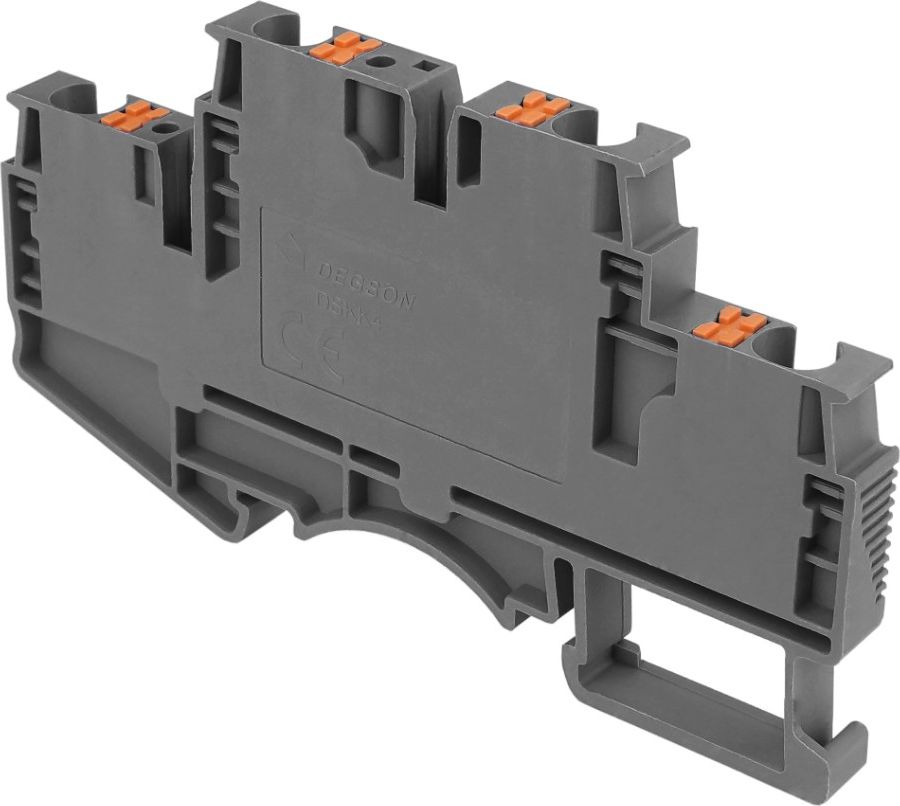 Degson Złączka szynowa zaciskowa szara 4mm2 2-piętrowa 4-przewodowa 5767