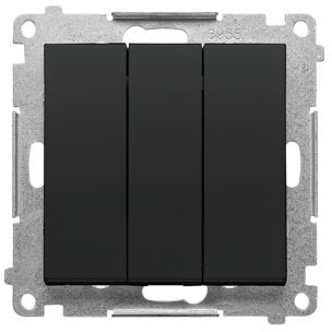 Kontakt-Simon Simon Łącznik trójny z podświetleniem LED (moduł) 10 AX, 250 V~, szybkozłącza Czarny mat TW31L.01/149