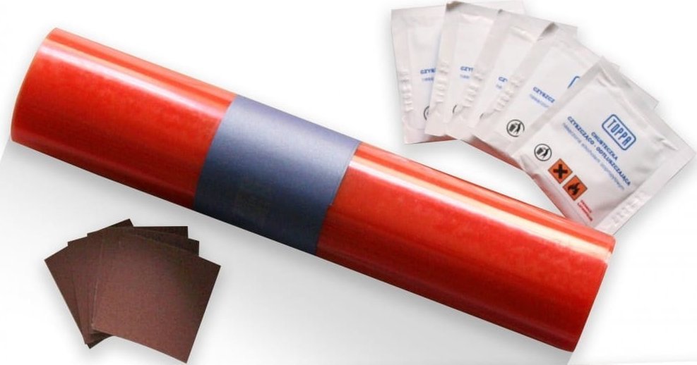 Plandeka Pako Zestaw Naprawczy Do Łatania Plandek 220x32cm CZERWONY