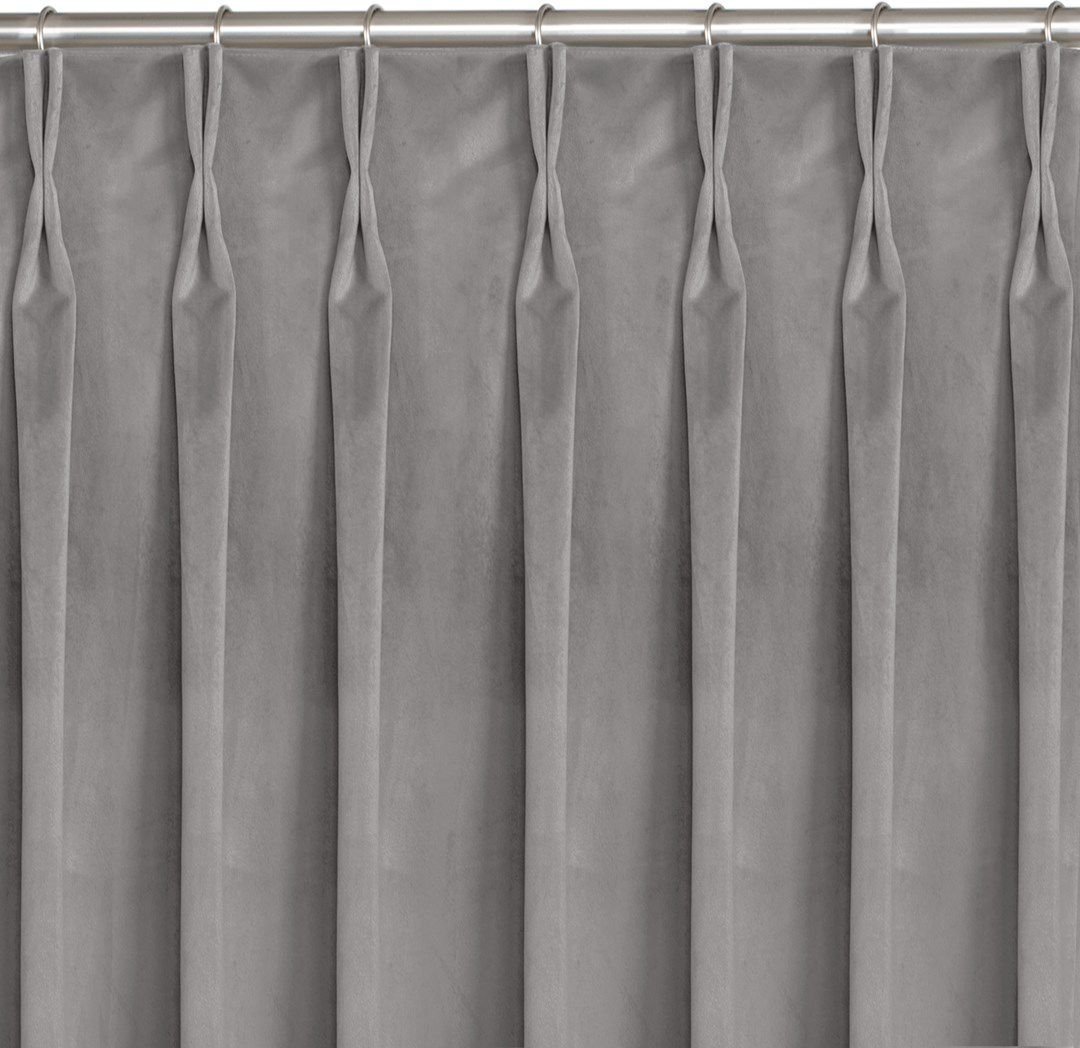 Homede Homede Zasłona VILA velvetowa na flexach 400x245 szara wzór 2