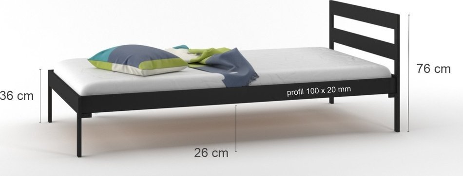 Lak System Łóżko metalowe 80 x 200 wzór 44, polski producent Lak System