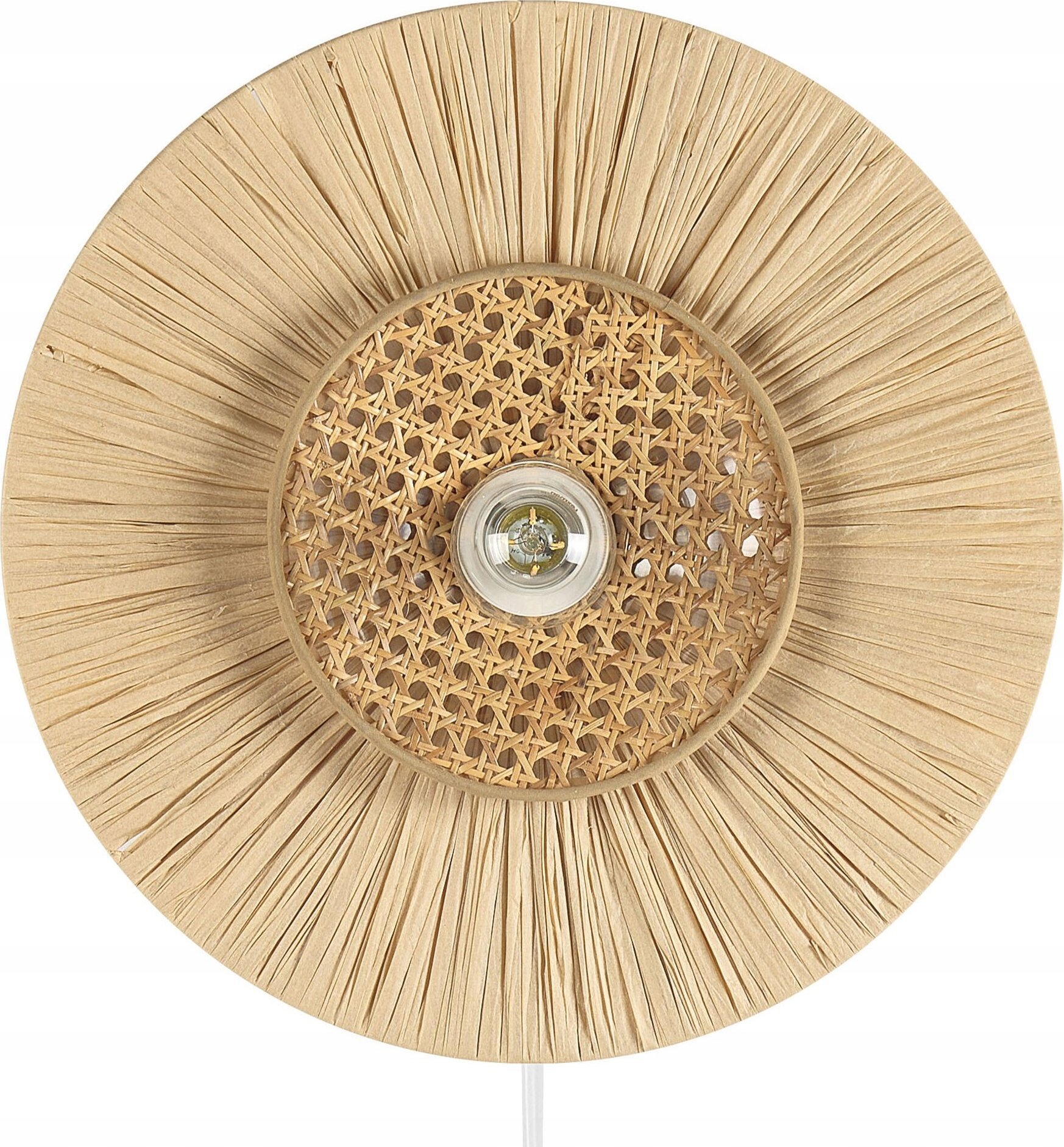 Kinkiet Beliani Lampa ścienna papierowa ⌀ 40 cm naturalna YAAPI