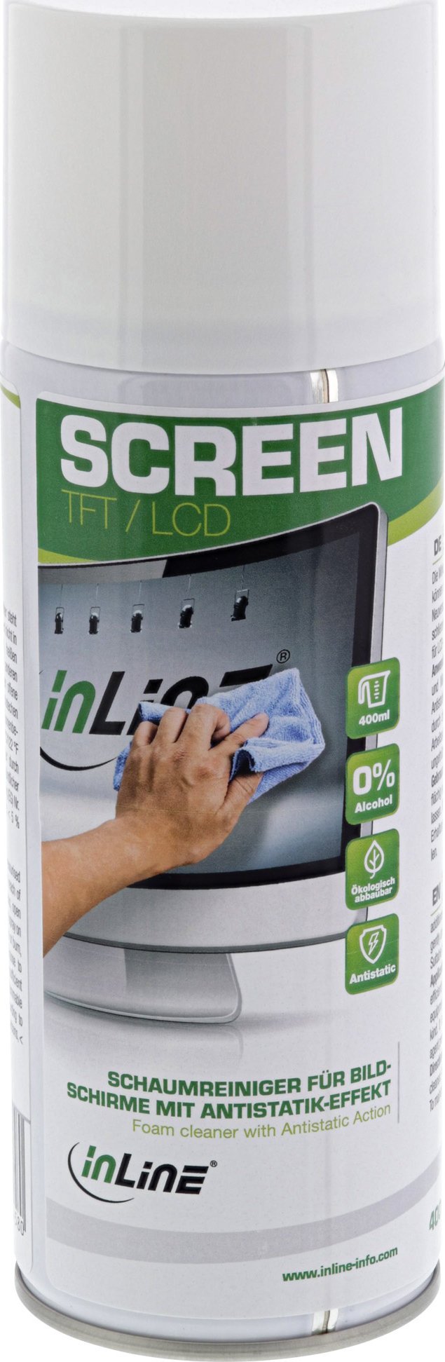InLine InLine® Foam Cleaner for screens with antistatic effect, 400ml