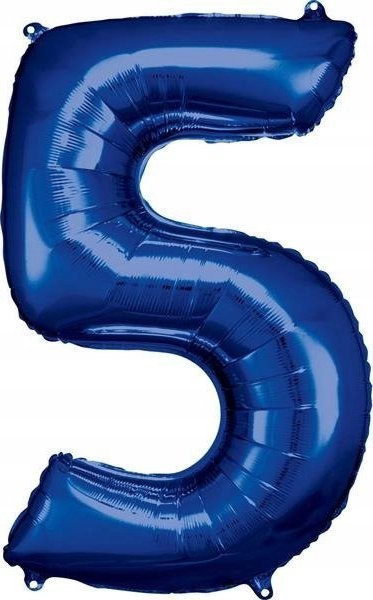 AMSCAN Balon foliowy duża cyfra 5 niebieski 57x86cm 9907284