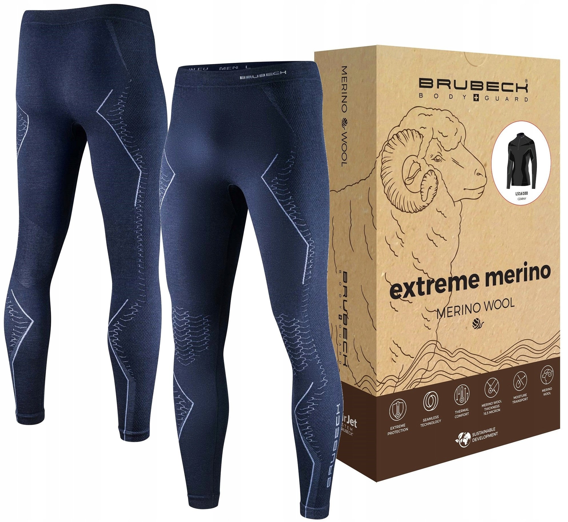 LE1352M Spodnie męskie EXTREME MERINO granatowy XXL