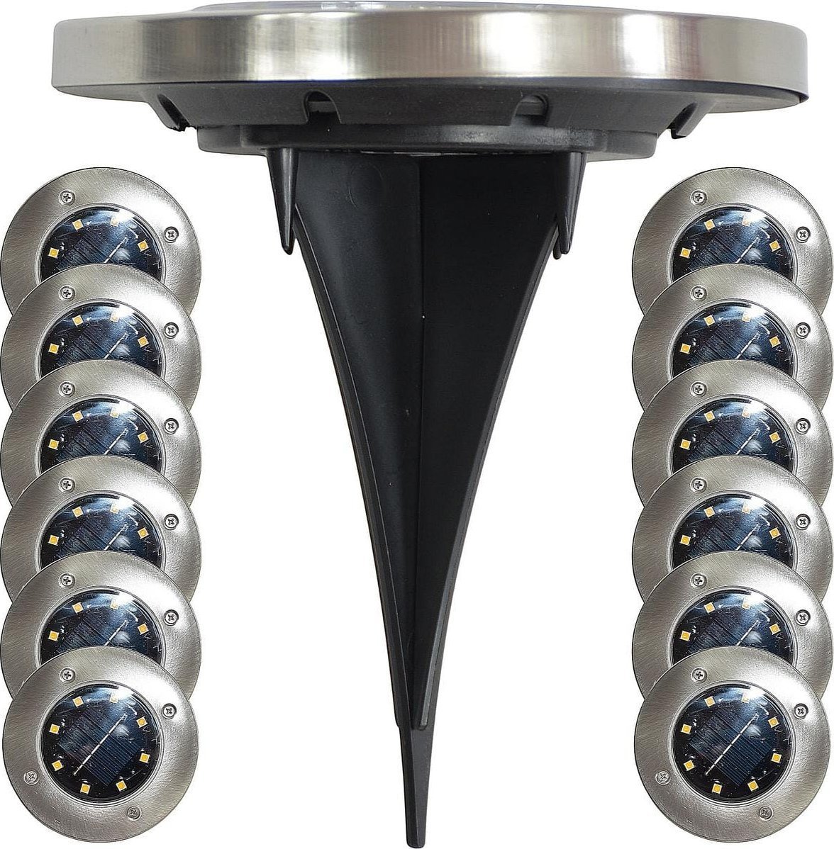 LAMPA SOLARNA 8 LED SMD DO WBICIA W PODŁOŻE KPL.12SZT