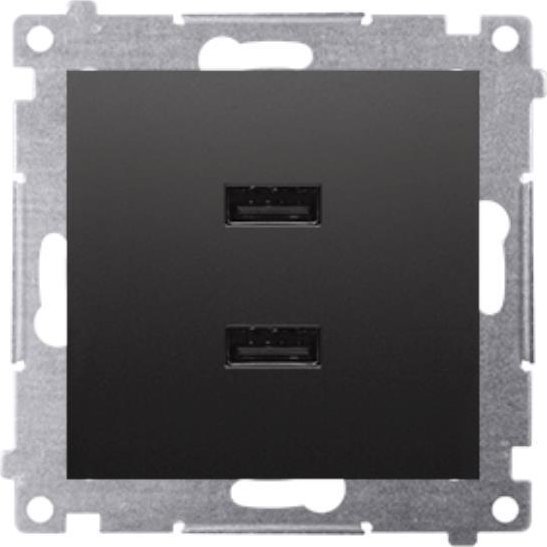 Kontakt-Simon Simon 54 Ładowarka 2 x USB (moduł) 2.1 A 5V DC 230V czarny mat DC2USB.01/49