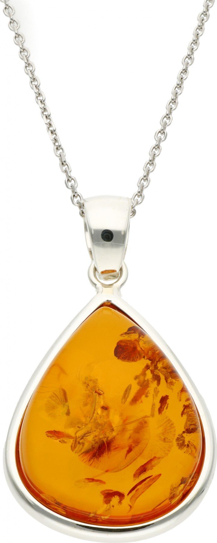 Rosanto Duża srebrna zawieszka z bursztynem bałtyckim 925