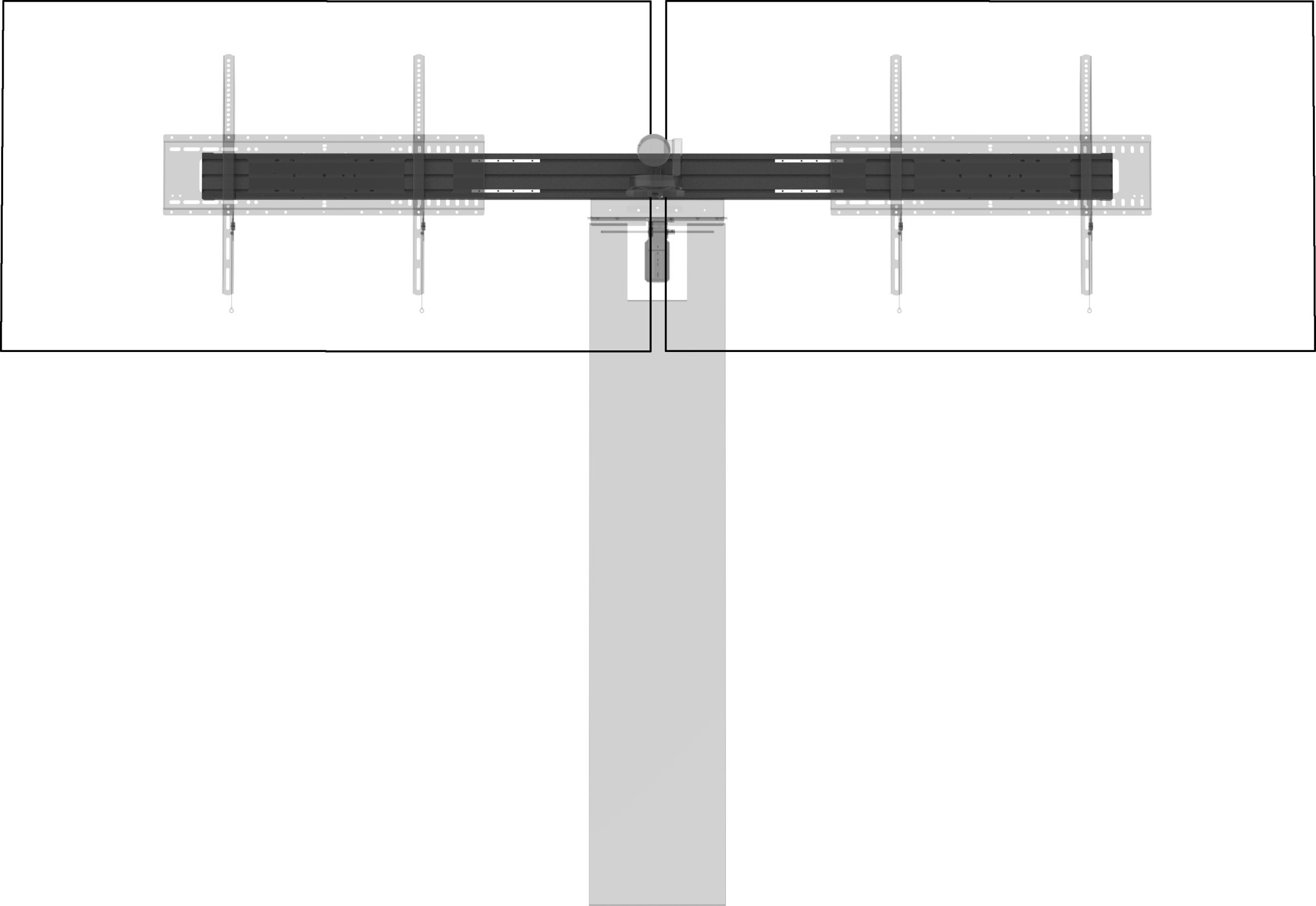 Vision VISION VFM-F50 Dual Display Rail - LEBENSLANGE GARANTIE - Ermoglicht die Befestigung von 2 oder 3 Bildschirmen an einem F50- oder F51-Fussboden
