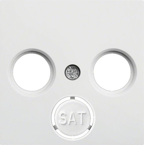 Hager Płytka czołowa do gniazd RTV-SAT biała (WL6310)