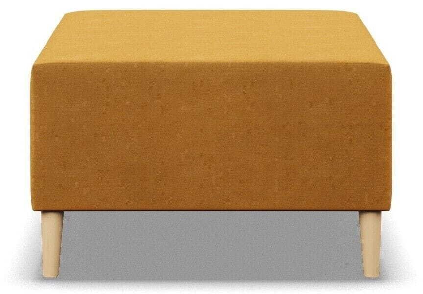 Adams Group Pufa, podnóżek, velvet, 71x71x40 cm, żółty