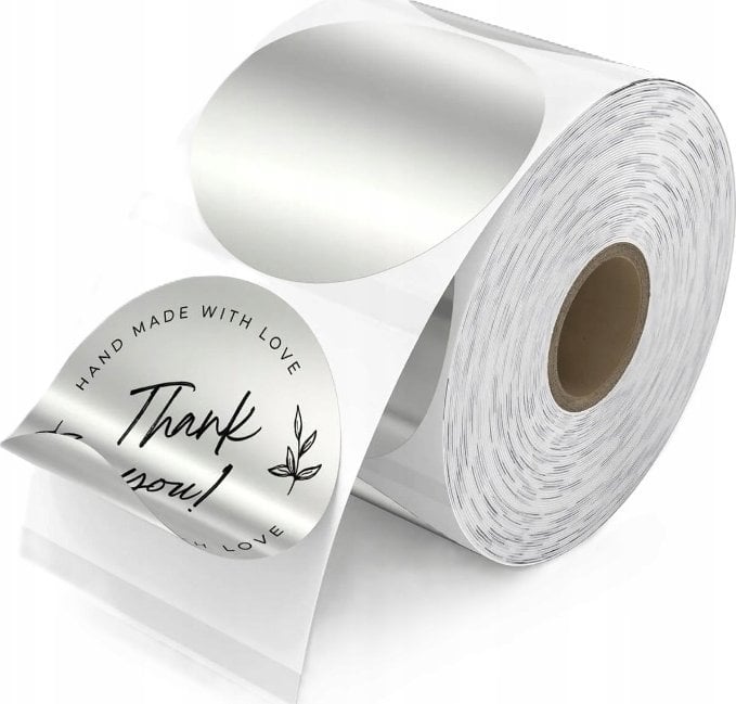 Phomemo Papier Naklejki 140x Etykieta Okrągła Srebrna Phomemo M110 M120 M200 M221 / Xy5050-140ls