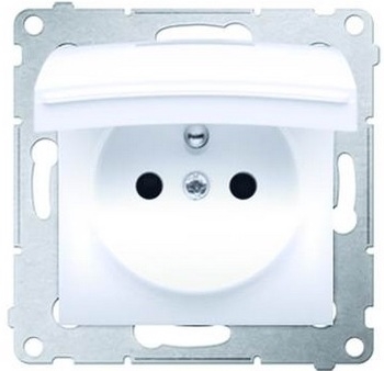 Kontakt-Simon Gniazdo SIMON54 hermetyczne 1-krotne z/u 16A IP44 białe - DGZ1BZ.01/11