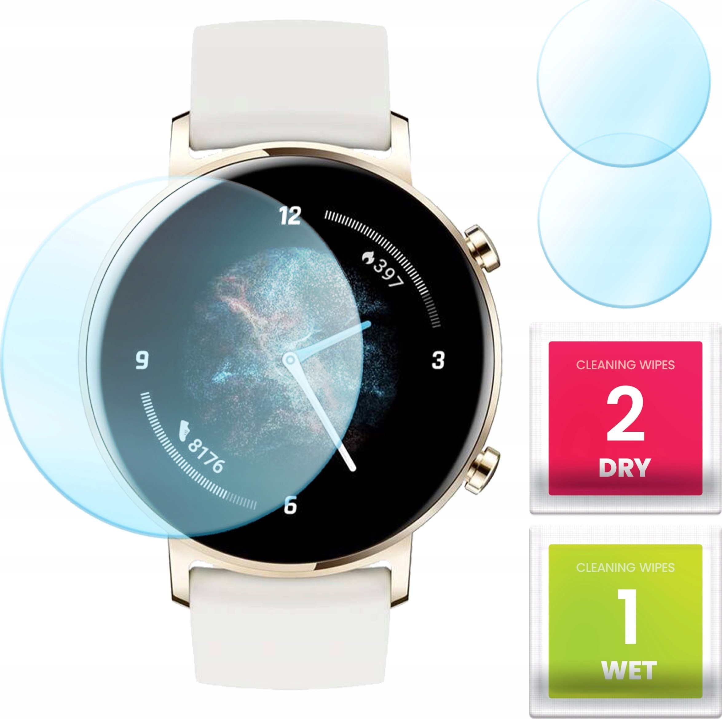 Hello Case 2-PAK Szkło Hybrydowe do Huawei Watch GT 2 (42 mm) (Szkiełko, Ochronne)