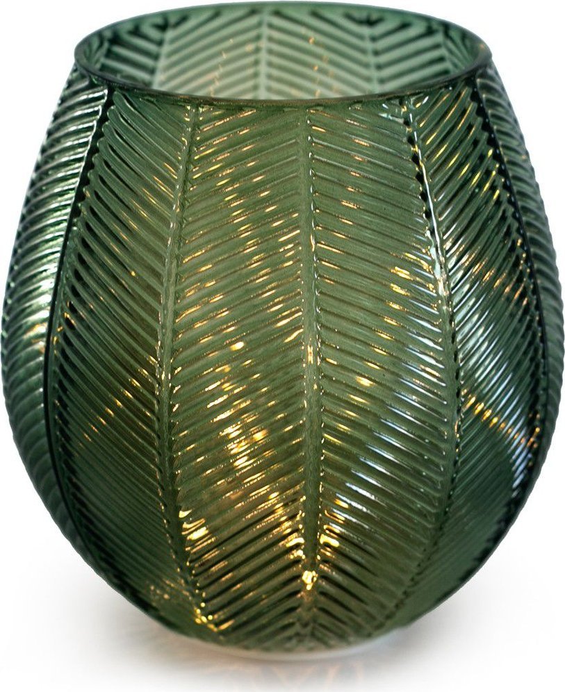 AmeliaHome AmeliaHome Lampion Dekoracja LED MURCIA 16X17,5 butelkowa zieleń