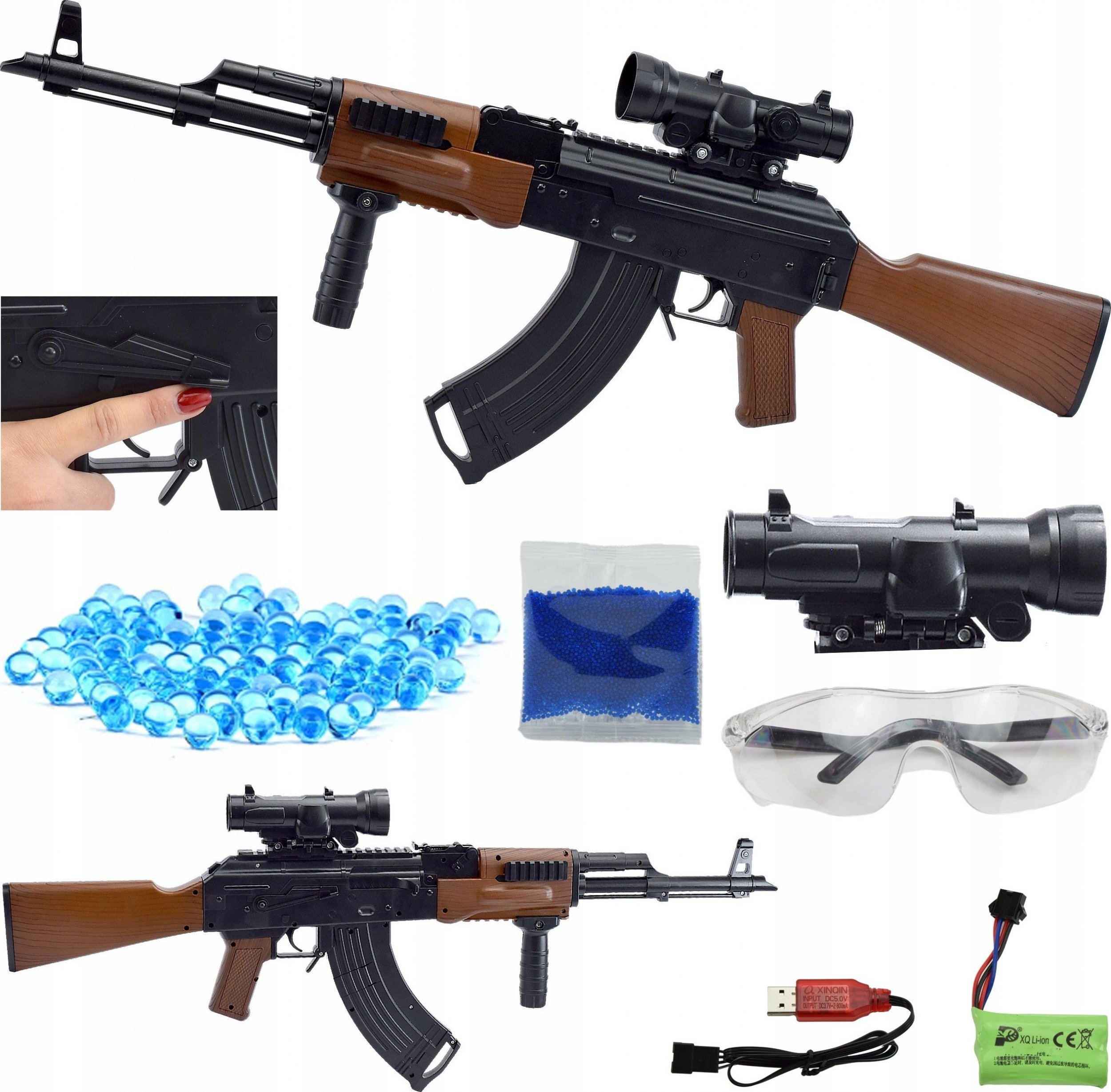 Skleplolki KARABIN AUTOMAT NA KULKI ŻELOWE PISTOLET DUŻY AK47