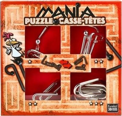 G3 Łamigłówki metalowe 4 szt Puzzle mania czerwony