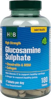 Holland & Barrett Glucosamine Sulphate + Chondroitin & MSM + Collagen 180 tabl. Holland & Barrett