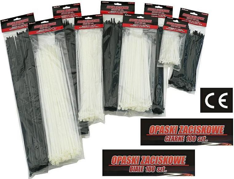 Organizer Carcommerce OPASKA PLASTIKOWA ZACISKOWA TZ 430/4,8 BIAŁA (100 SZT.) 61767