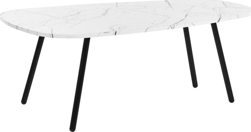 Beliani Stolik kawowy efekt marmuru biało-czarny BIDDLE!