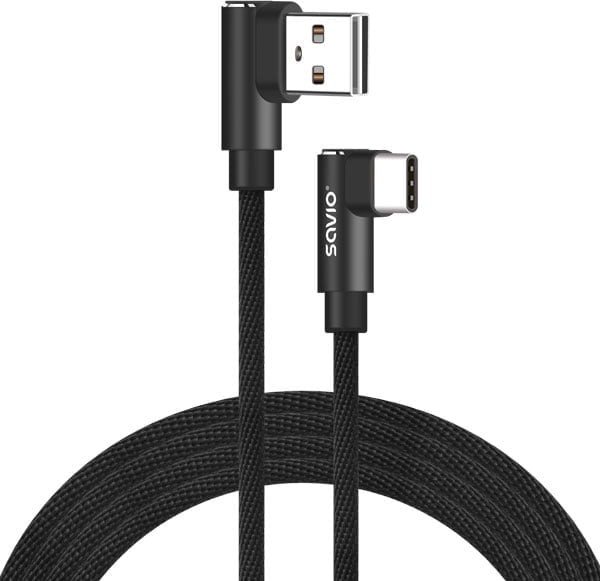 Kabel USB Savio USB-A - USB-C 2 m Czarny (CL-164)