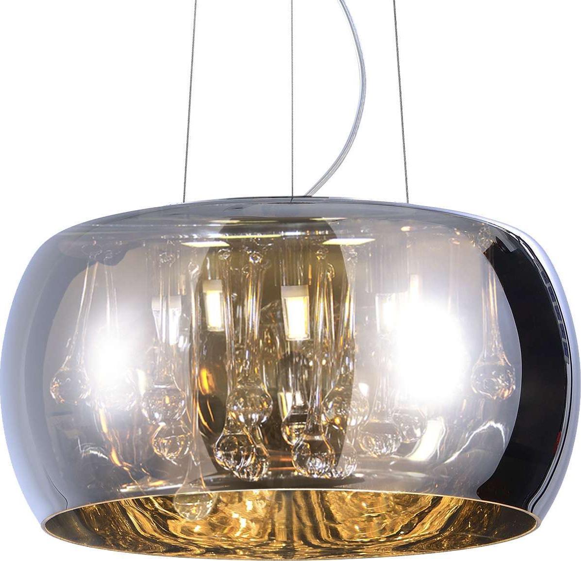 Lampa wisząca Polux LAMPA wisząca ROMEO 310613 Polux okrągła OPRAWA szklana ZWIS glamour rain chrom