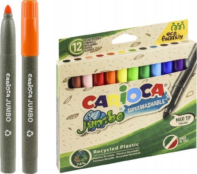 Carioca Flamastry Carioca Jumbo EcoFamily 12 kolorów