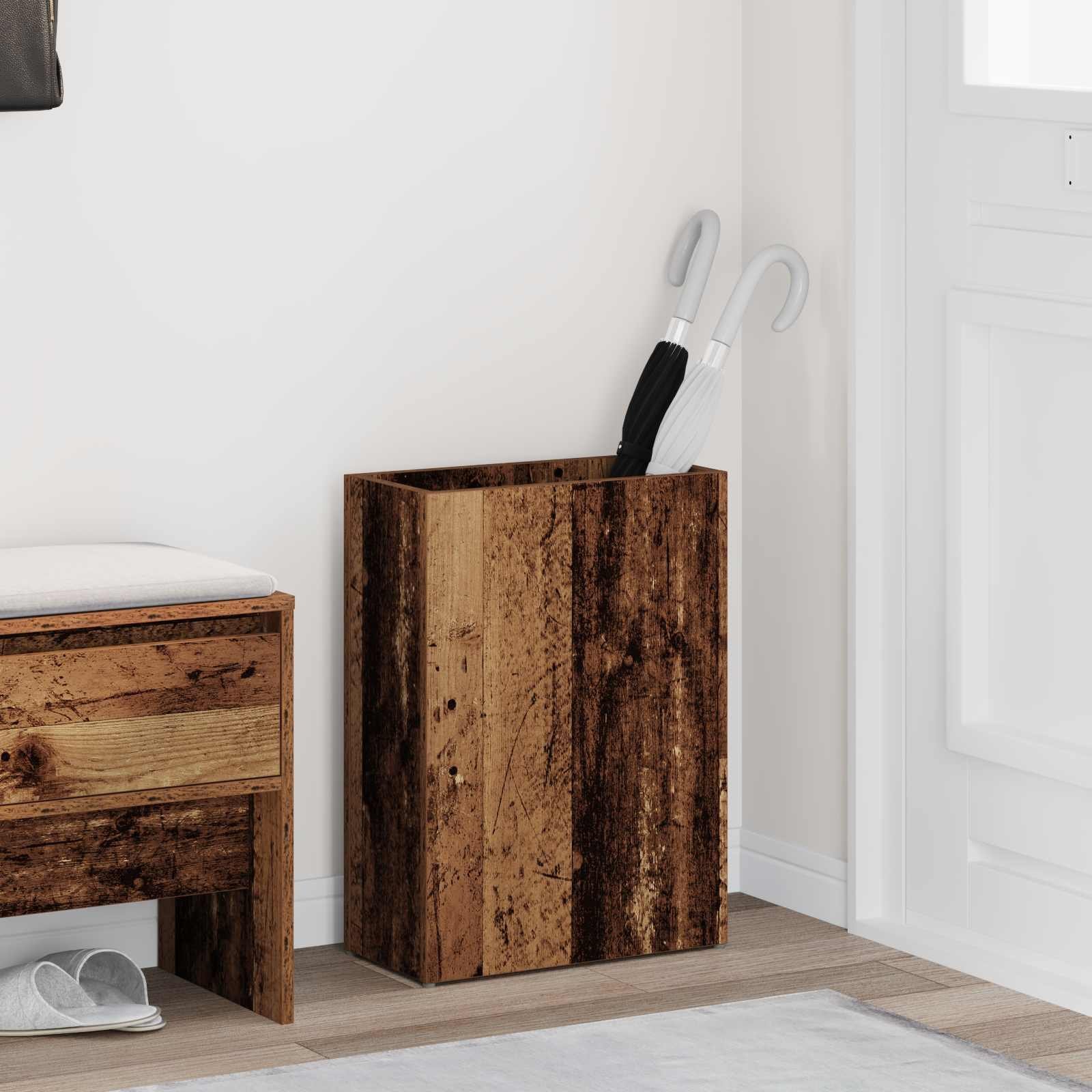 vidaXL Stojak na parasol Stare drewno, 40 x 20 x 55,5 cm