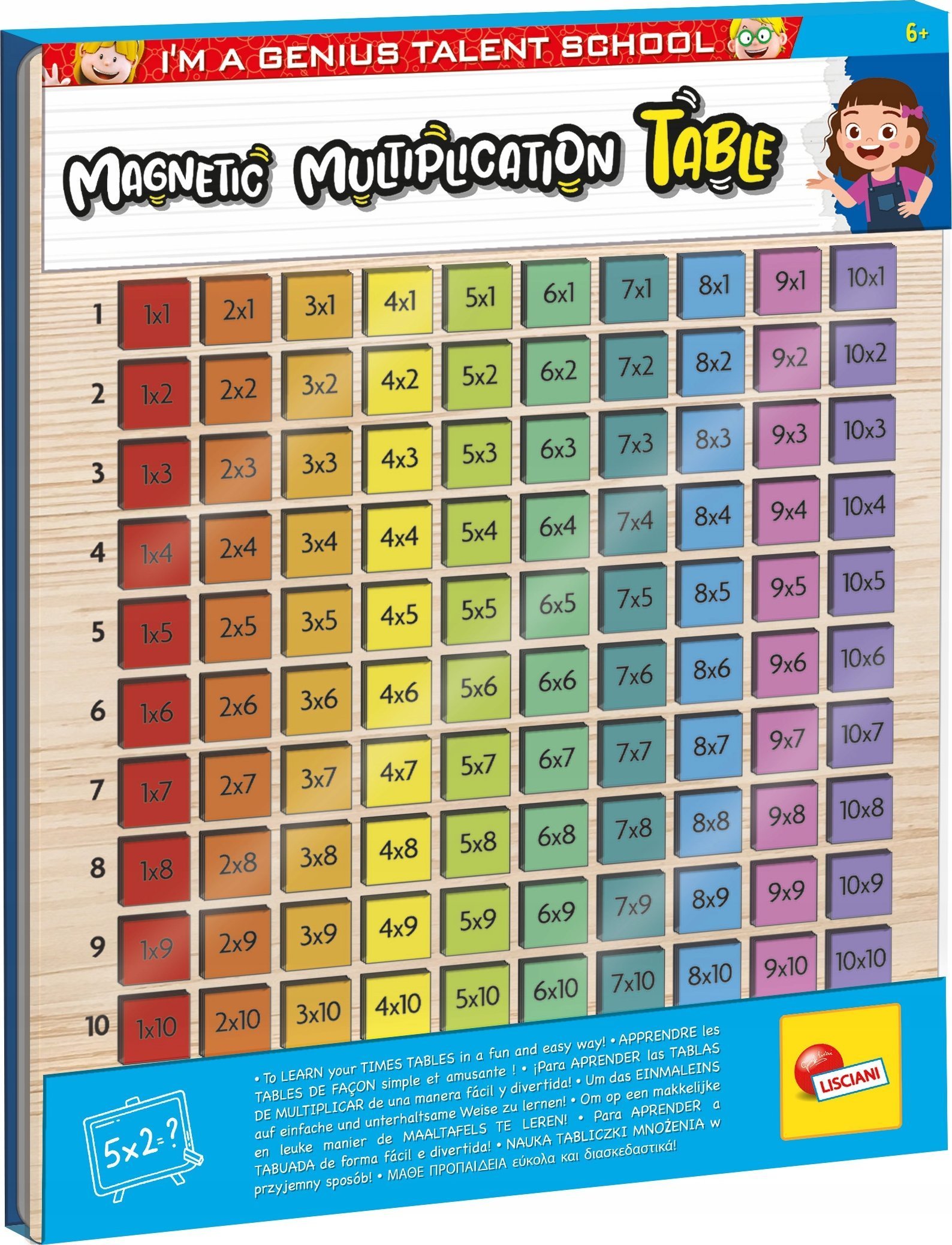 Lisciani I'm a Genius Drewniana magnetyczna tabliczka mnożenia 105502 LISCIANI