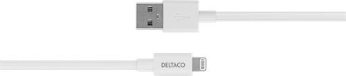 Kabel USB Deltaco USB-A - Lightning 1 m Biały (IPLH-401)