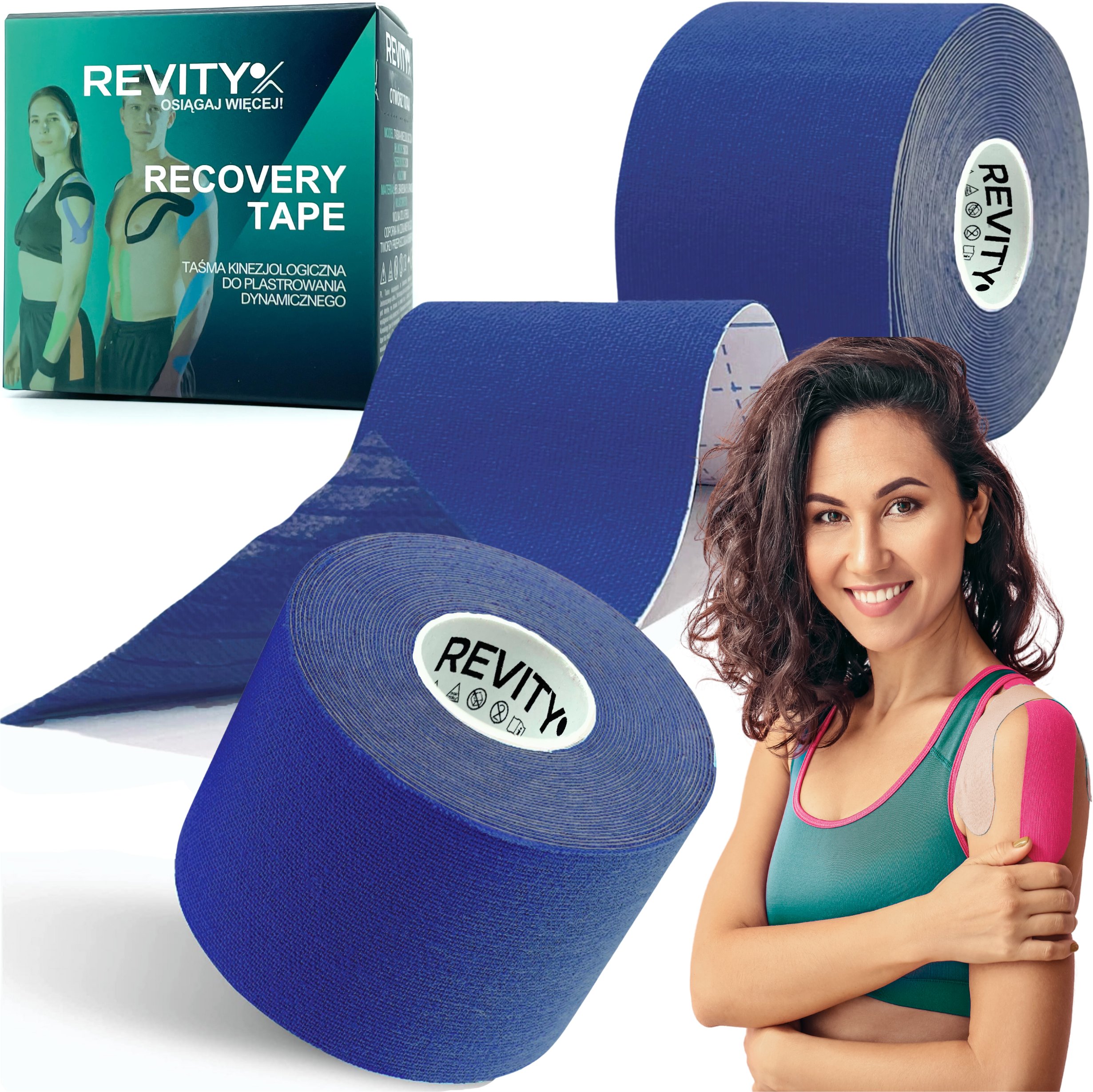 Taśma kinezjologiczna Revity kinesiology tape 5 cm x 5 m plastry medyczne 1 szt.