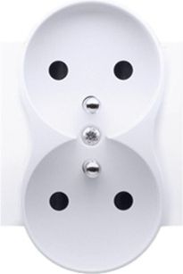 Kontakt-Simon Pokrywa gniazda podwójnego z przesłonami biała (DGZ2MZNP/11)