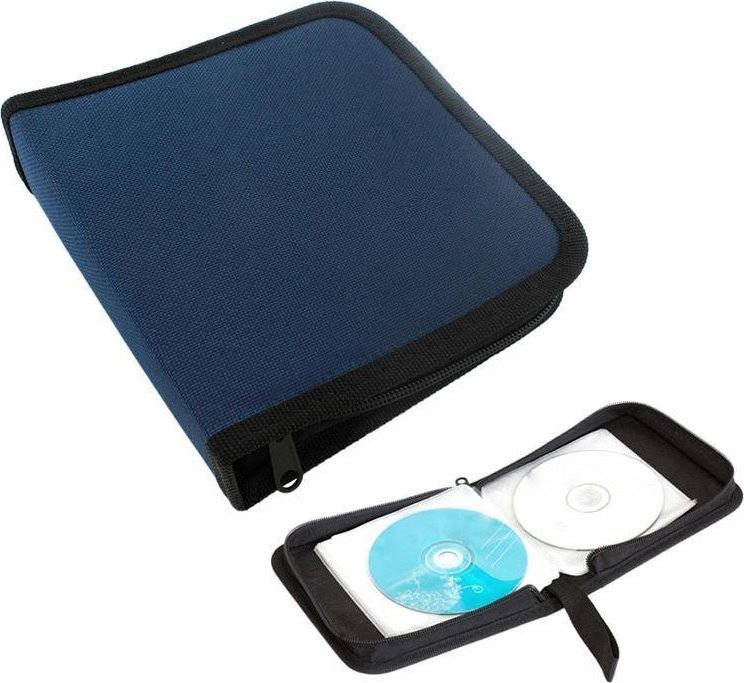 Aptel KOMPAKTOWE ETUI na 40 Płyt CD/DVD Organizer ciemno niebieski AG429C
