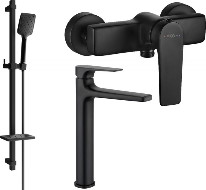 Mexen Mexen Lynx DQ62 zestaw prysznicowy, czarny - 745914DQ62-70