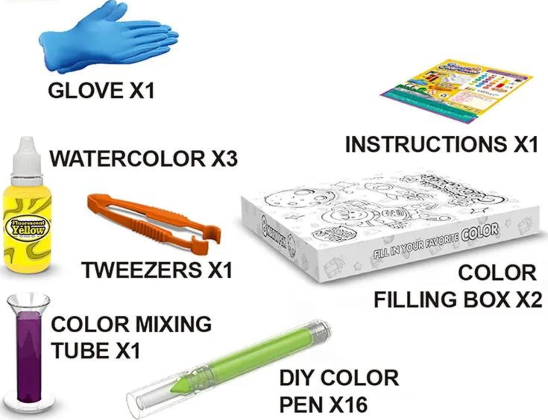 ProNice Zestaw Artystyczny Kreatywny Nauka Kolorów Malowanie Farbki Wodne Markery