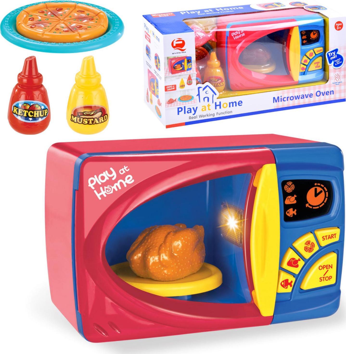 LeanToys Kuchenka Mikrofalowa Akcesoria Pizza Kurczak Na Baterie