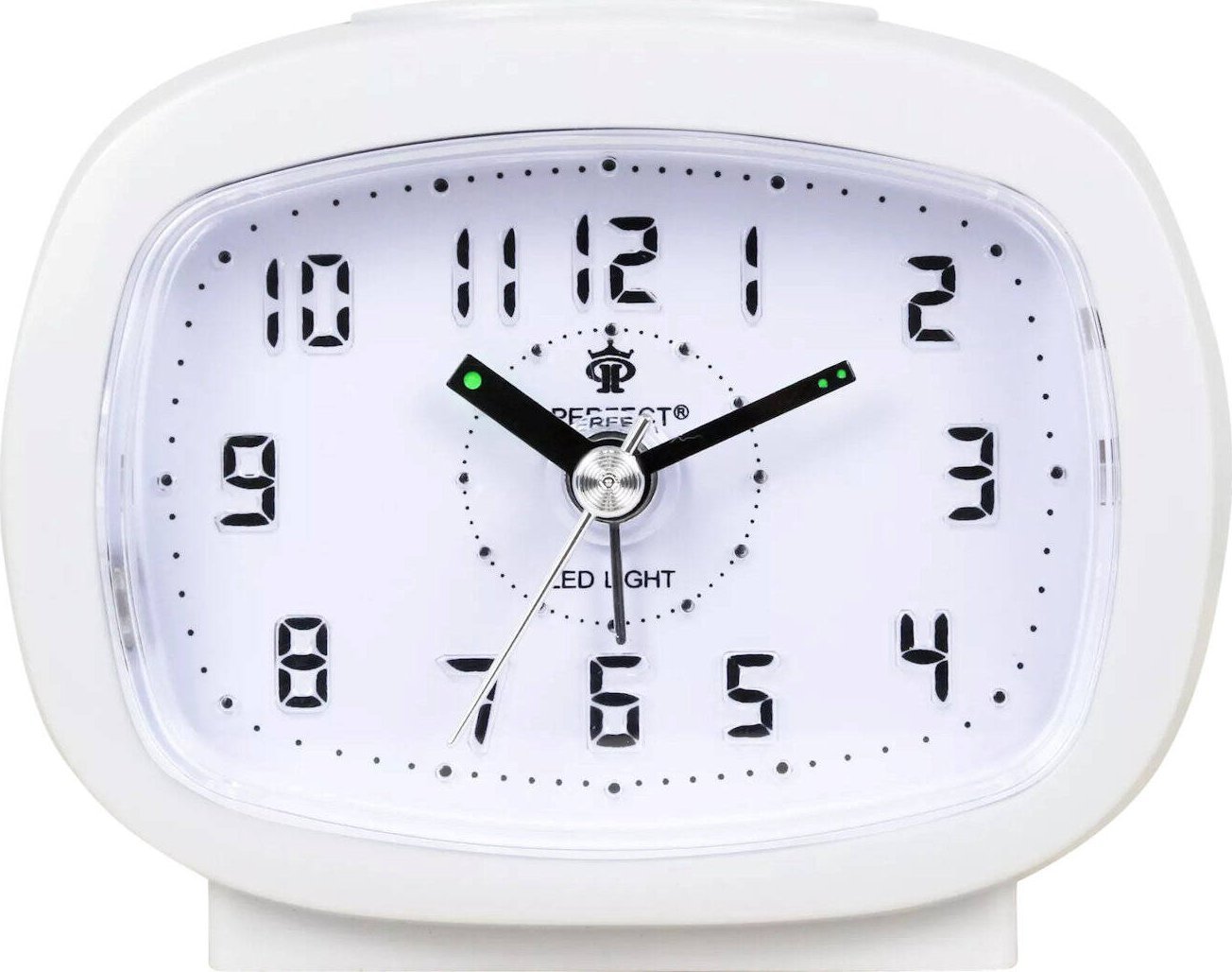 Perfect Budzik Perfect BB09007 biały 9,2 cm podświetlenie drzemka .