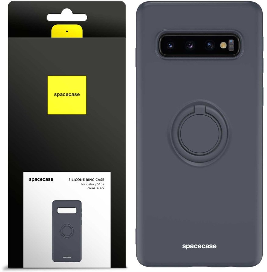 Spacecase Etui Silicone Ring Galaxy S10+ black standard
