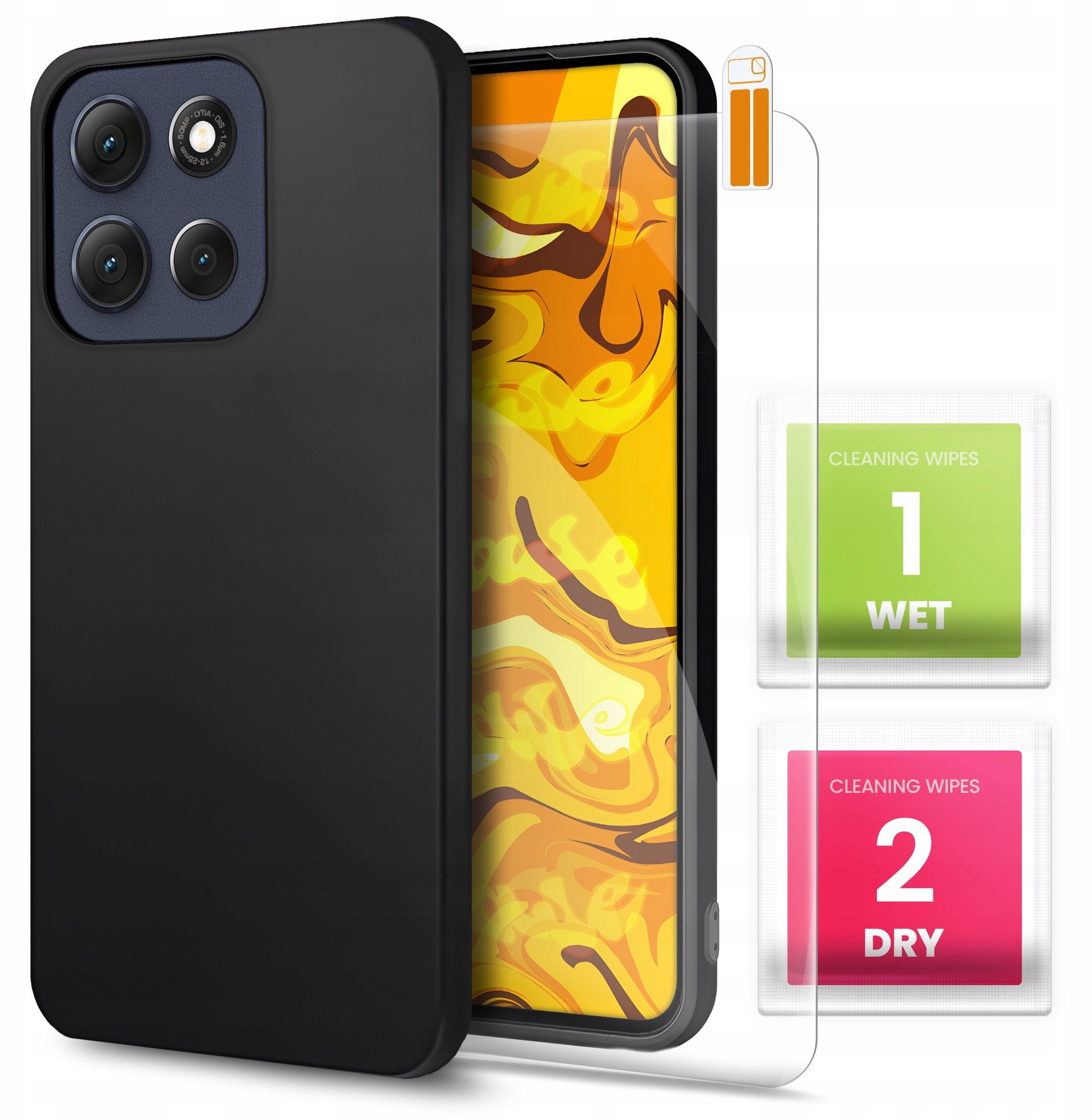 Etui do Motorola Moto G86 (Czarne, Matowe, Obudowa Slim, Silikon) SZKŁO